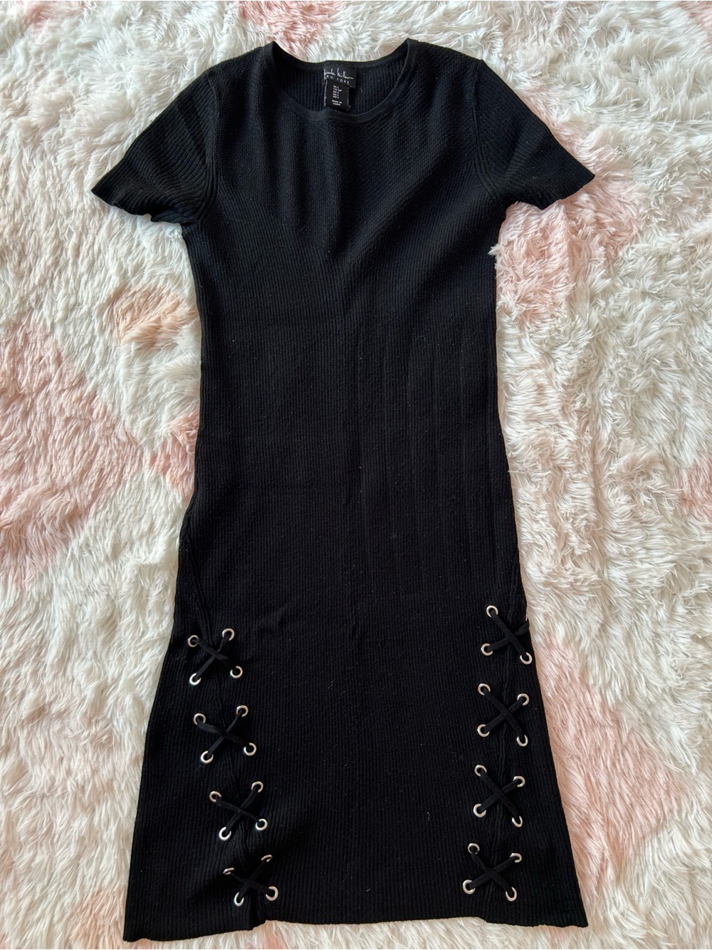 Nicole Miller Black Lace-Up Mini Dress Size Small